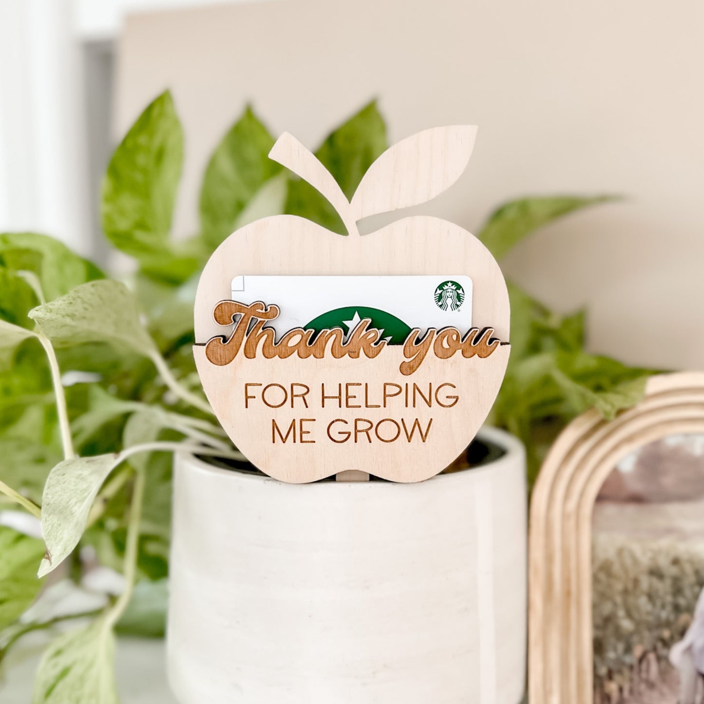 Thank You for Helping Me Grow – Teacher Gift Card Holder Apple Pick