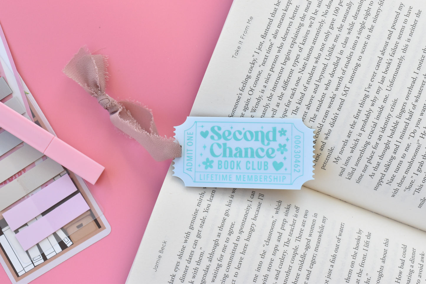 Romance Book Trope Bookmarks – Vintage Ticket Style with Ribbon | Bookish Gift for Readers