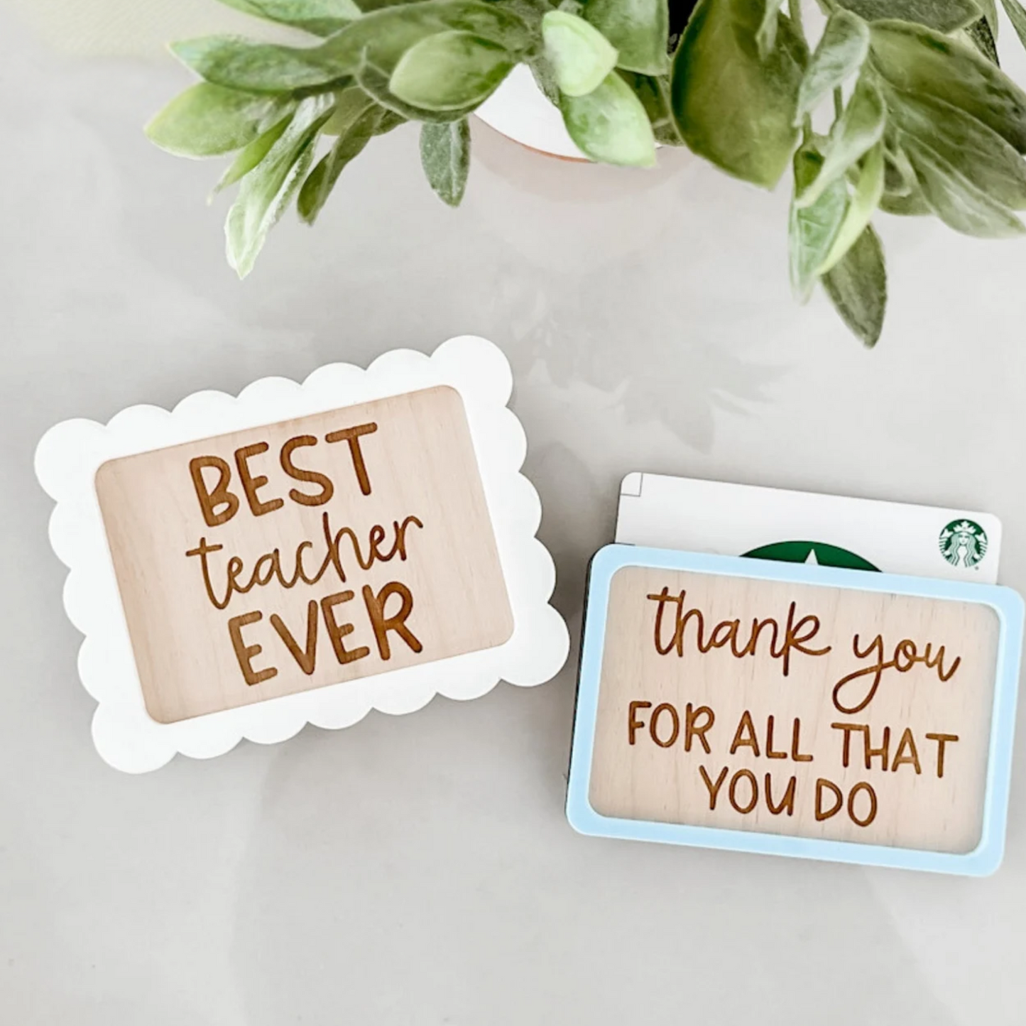 Best Teacher Gift Card Holder – Wooden Teacher Appreciation Gift