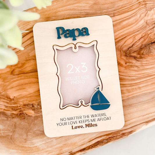Wood Fridge Magnet Frame with Sailboat Cutout – Father’s Day Gift for Dad