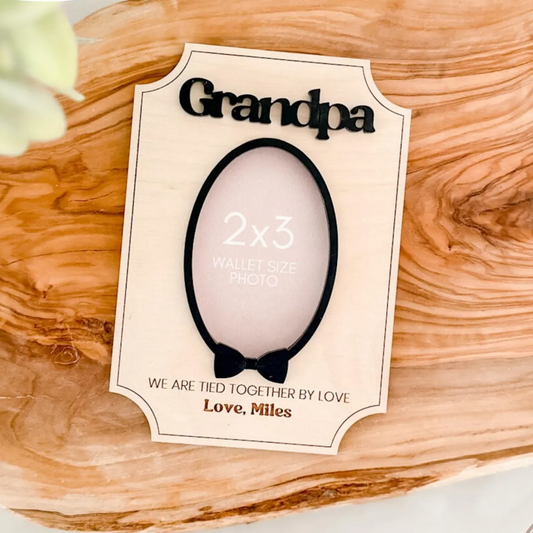 Personalized Grandpa Photo Frame Magnet – Custom Wooden Father's Day & Birthday Gift from Kids or Grandkids