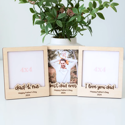 Wood Polaroid-Style Photo Frame – Father’s Day Gift from Kids