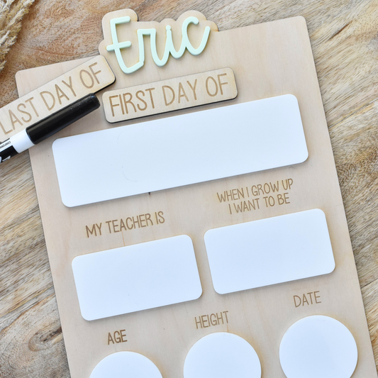 Maple Wood First & Last Day School Board with Custom Name – Back-to-School Personalized Gift