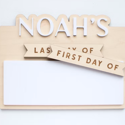 Personalized First & Last Day School Sign – Minimalist Wooden Design
