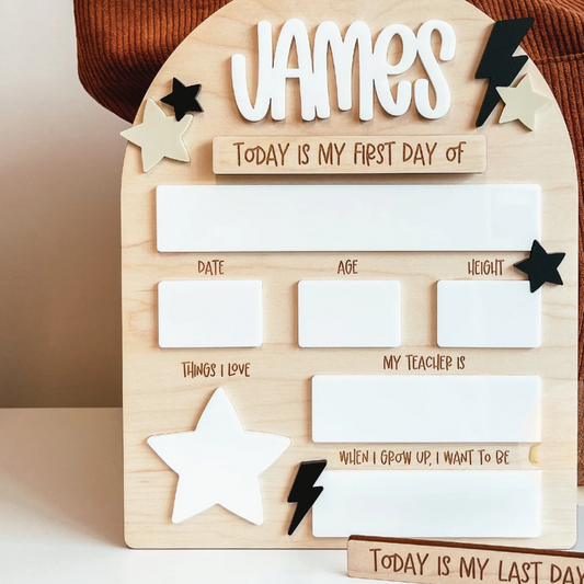 Personalized First & Last Day of School Board – Reusable Photo Prop
