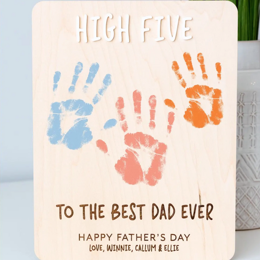 Maple Wood Plaque with Handprint Design – Father’s Day Gift for Dad Keepsake