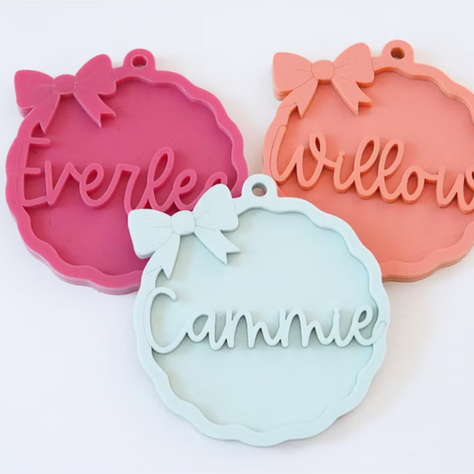 Personalized Name Keychain with Bow – Custom Gift for Kids, Teachers, or Bags